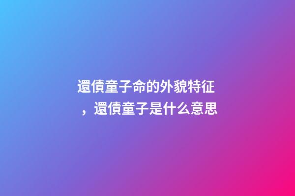 還債童子命的外貌特征，還債童子是什么意思